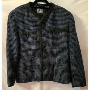 Lizwear Womens Tweed Blue Black Blazer Jacket Size 8
